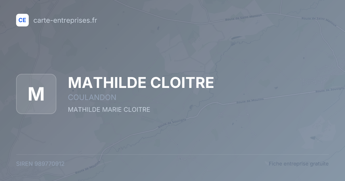 MATHILDE CLOITRE — 989770912 — fiche entreprise