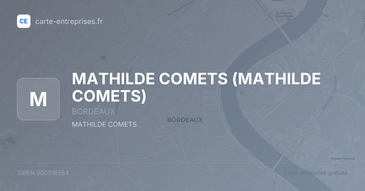 MATHILDE COMETS — 900516584 — fiche entreprise