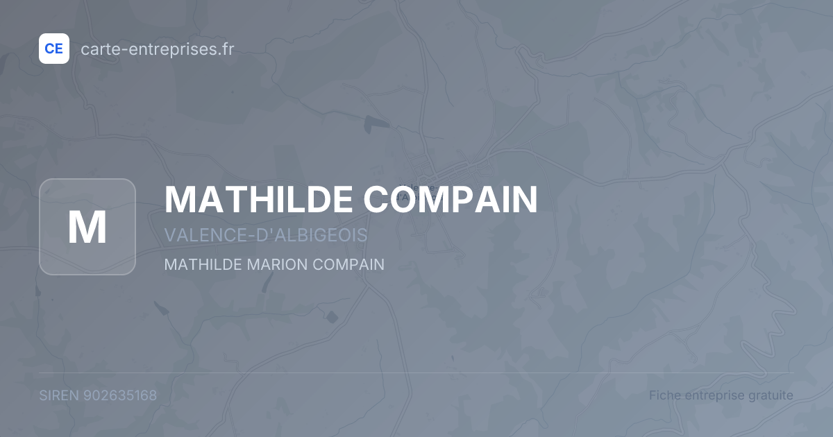 MATHILDE COMPAIN — 902635168 — fiche entreprise