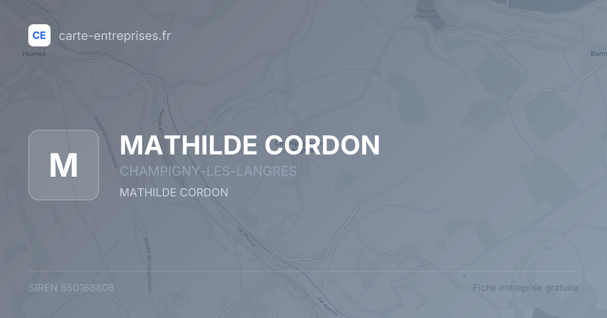 MATHILDE CORDON — 850168808 — fiche entreprise