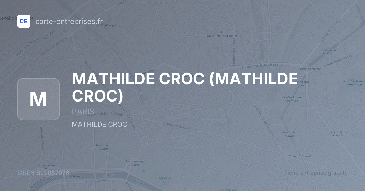 MATHILDE CROC — 892057076 — fiche entreprise