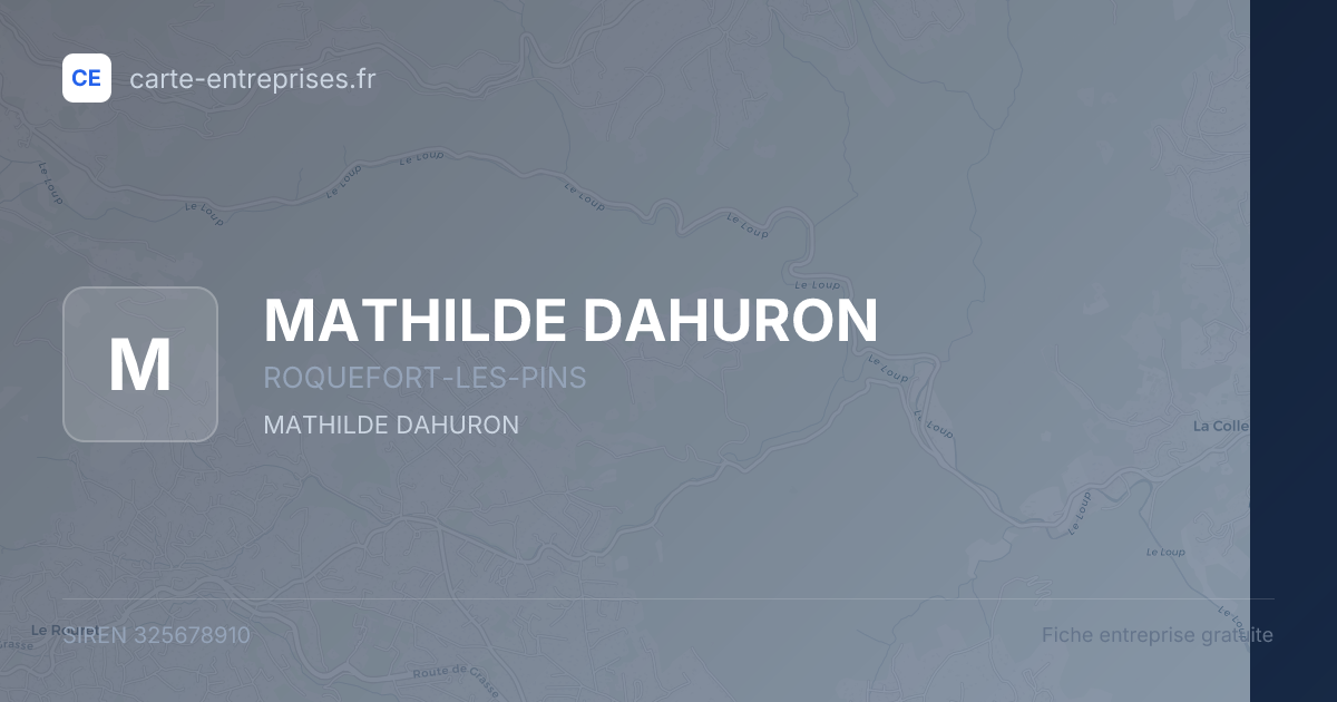 MATHILDE DAHURON — 325678910 — fiche entreprise
