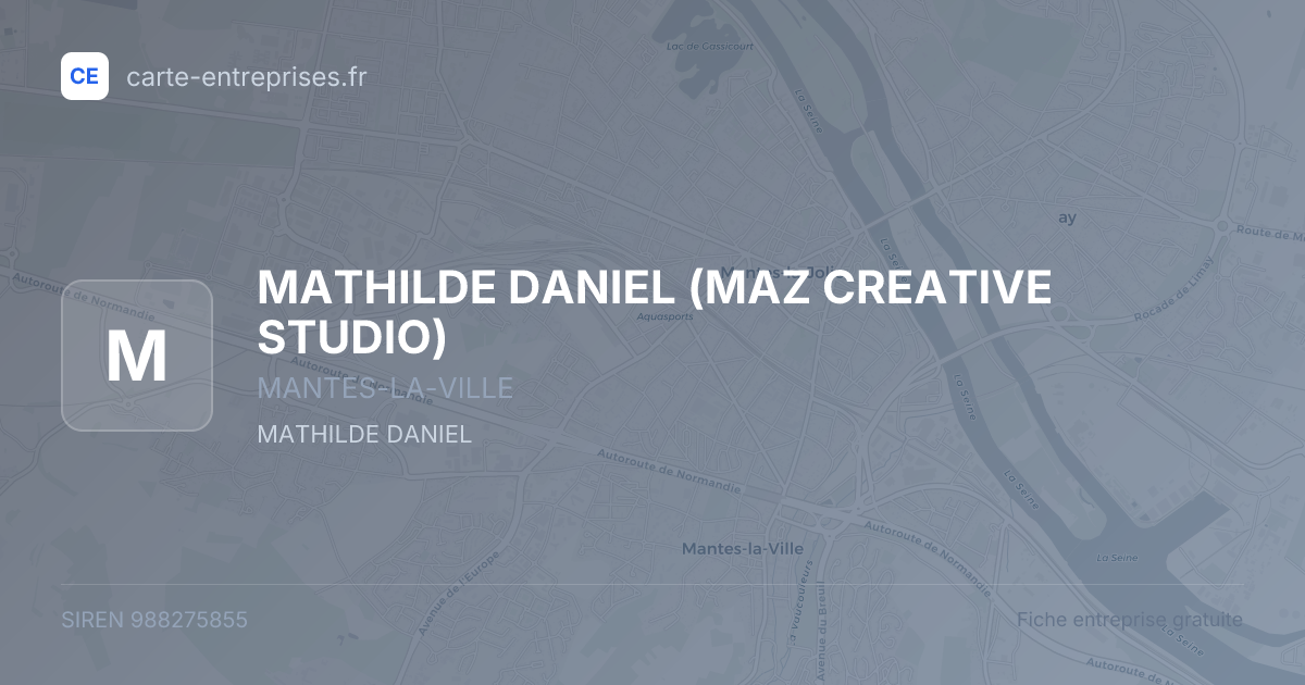 MATHILDE DANIEL (MAZ CREATIVE STUDIO) — 988275855 — fiche entreprise