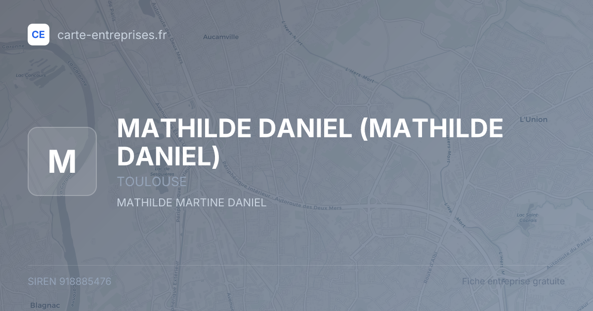 MATHILDE DANIEL — 918885476 — fiche entreprise