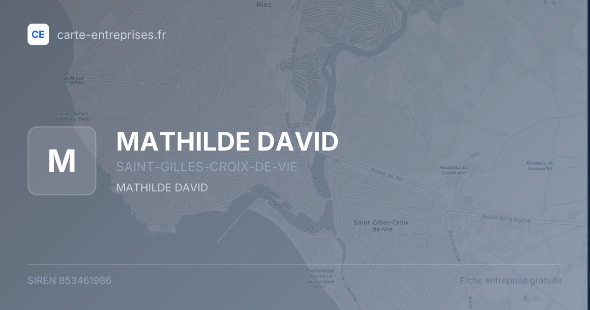MATHILDE DAVID — 853461986 — fiche entreprise