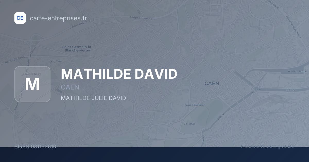 MATHILDE DAVID — 981192610 — fiche entreprise