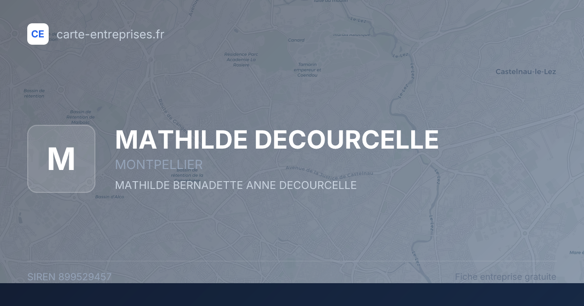 MATHILDE DECOURCELLE — 899529457 — fiche entreprise