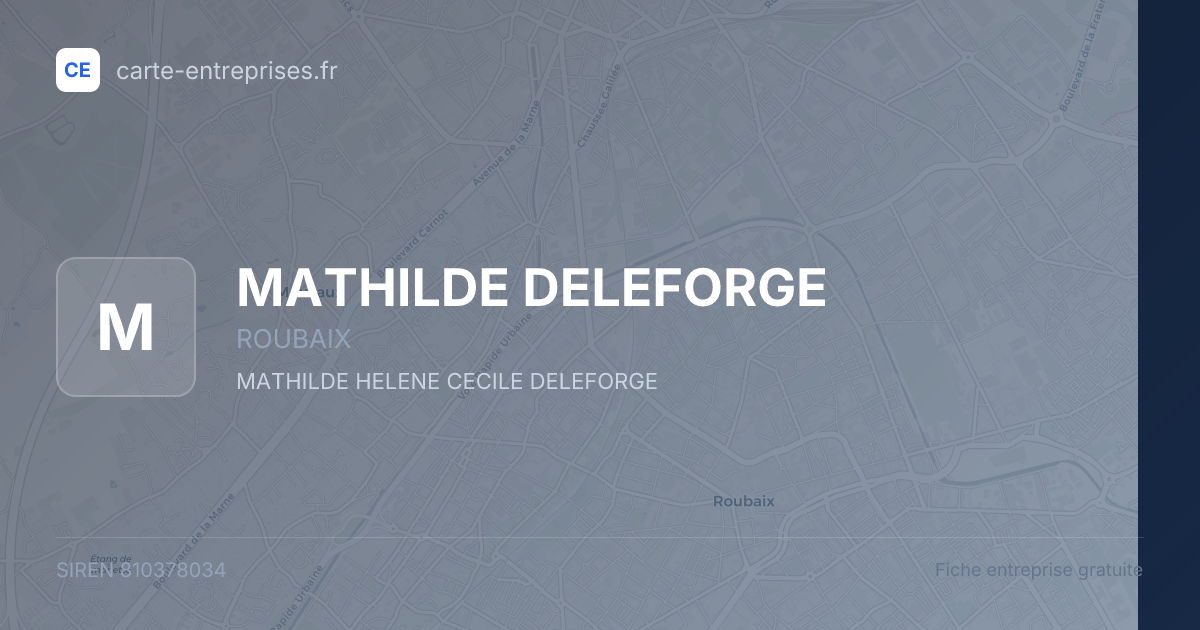MATHILDE DELEFORGE — 810378034 — fiche entreprise