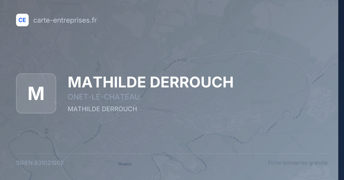 MATHILDE DERROUCH — 831021902 — fiche entreprise