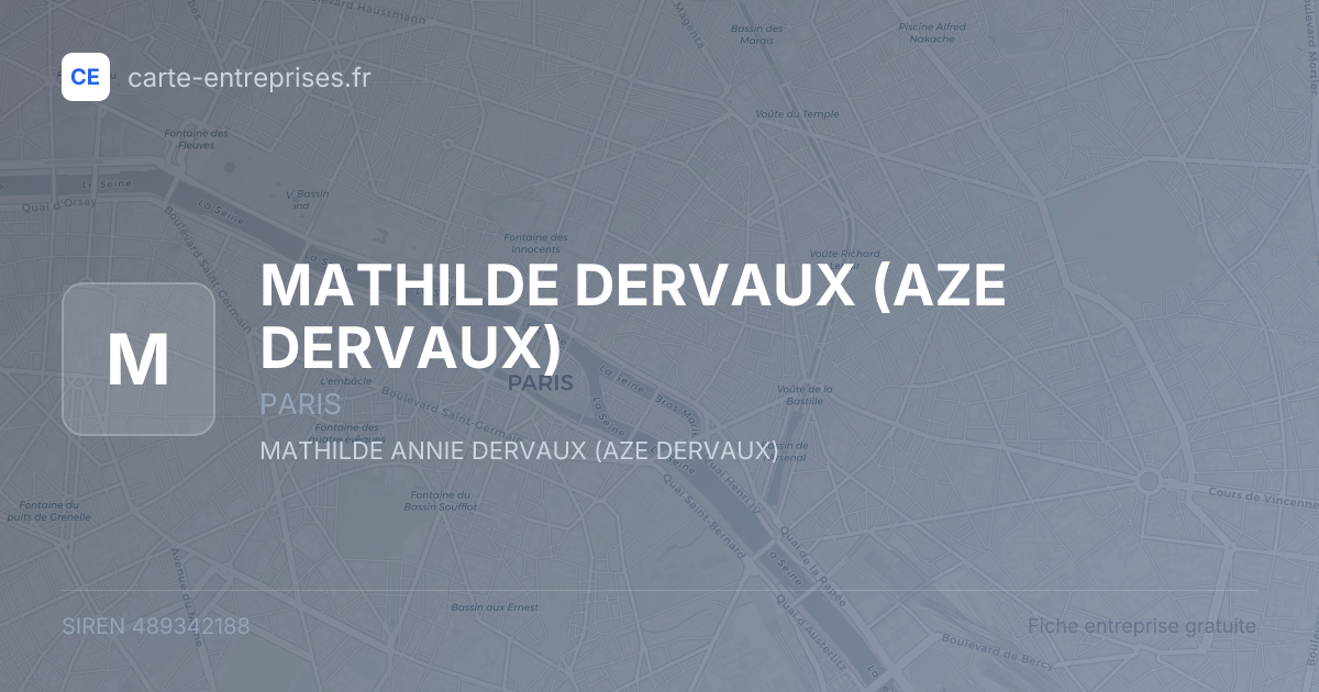 MATHILDE DERVAUX (AZE DERVAUX) — 489342188 — fiche entreprise