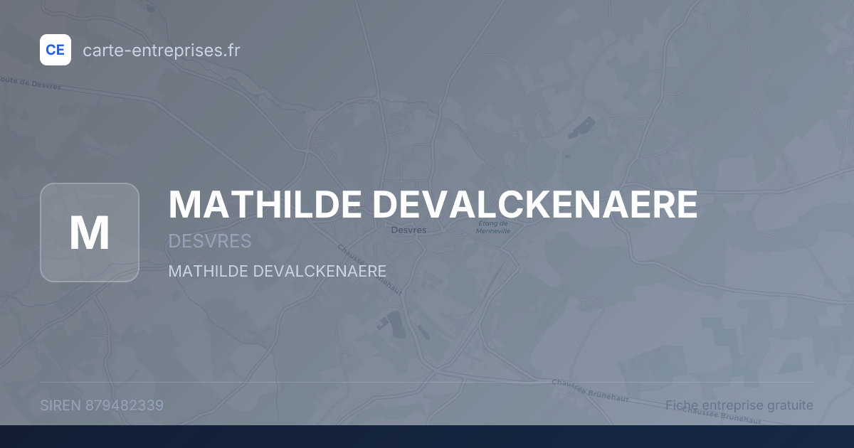 MATHILDE DEVALCKENAERE — 879482339 — fiche entreprise