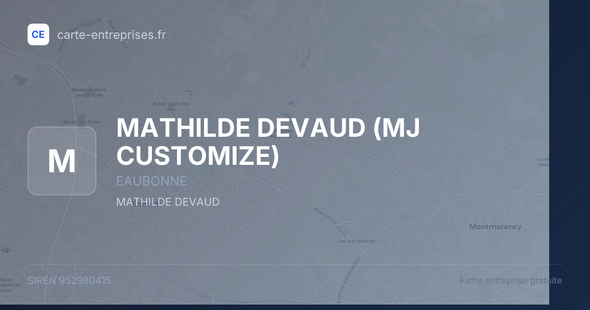 MATHILDE DEVAUD (MJ CUSTOMIZE) — 952980415 — fiche entreprise