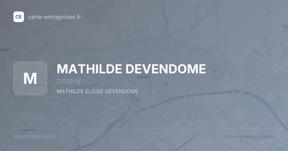 MATHILDE DEVENDOME — 783570930 — fiche entreprise
