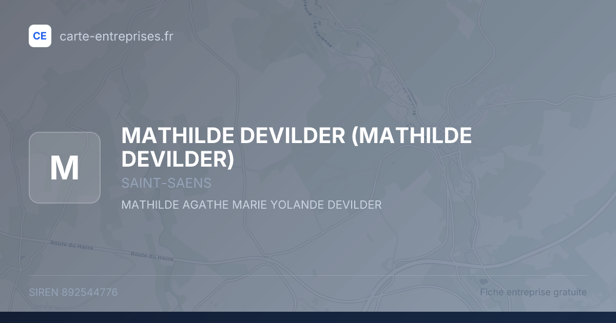 MATHILDE DEVILDER — 892544776 — fiche entreprise