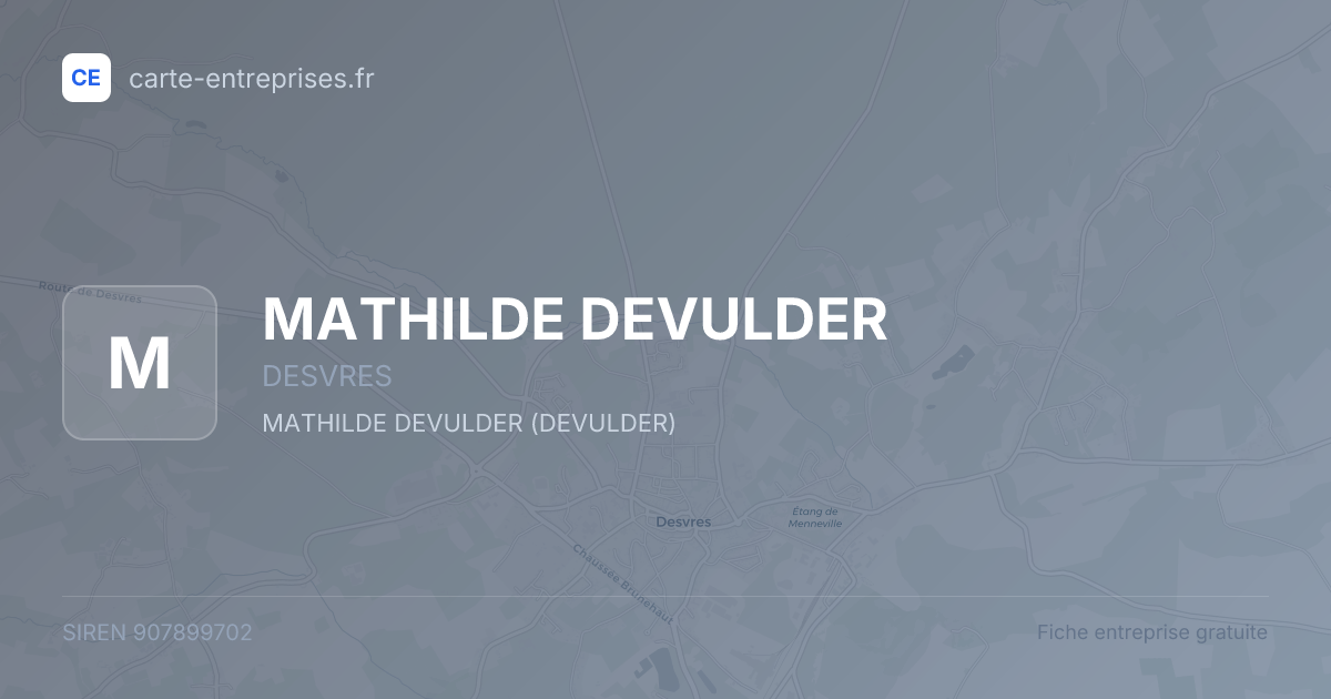MATHILDE DEVULDER — 907899702 — fiche entreprise