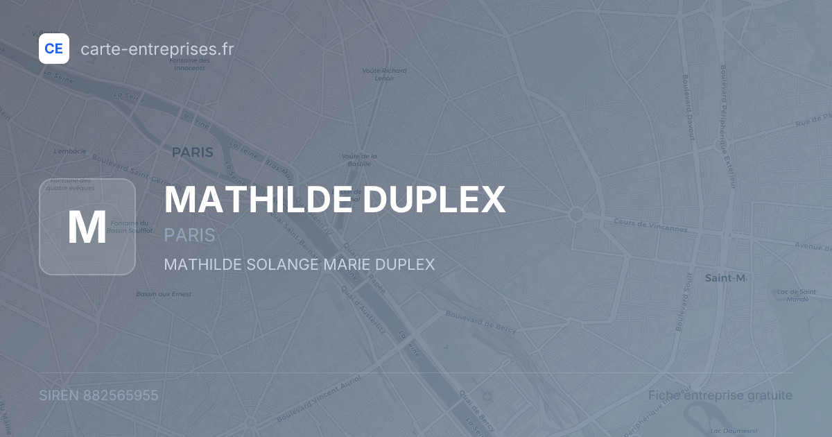 MATHILDE DUPLEX — 882565955 — fiche entreprise