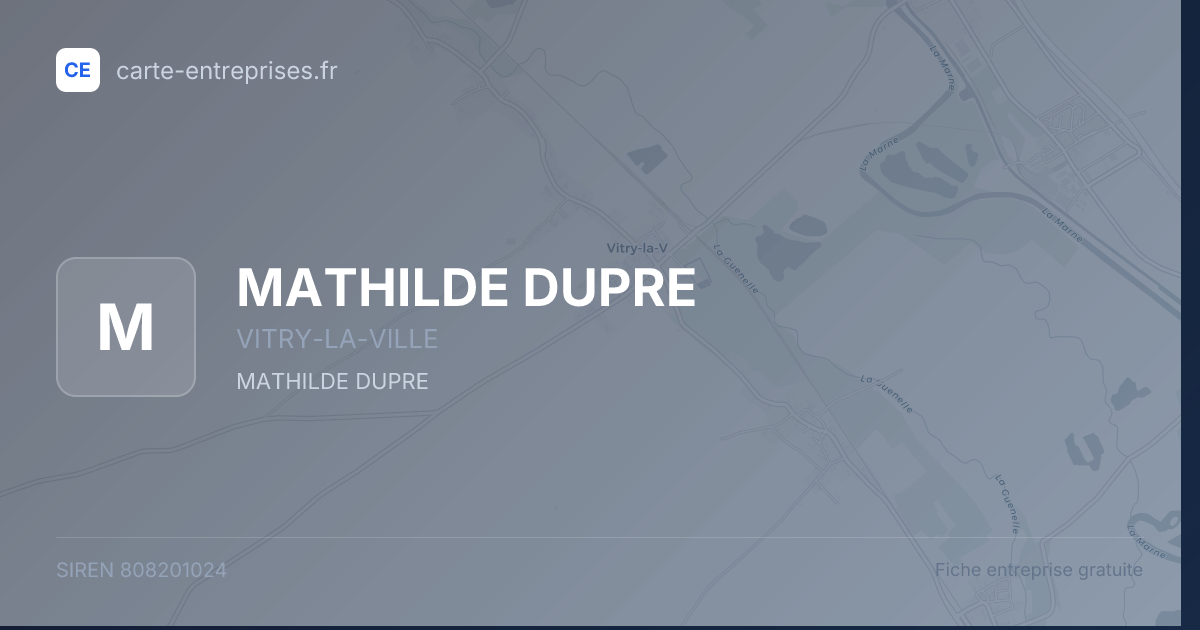 MATHILDE DUPRE — 808201024 — fiche entreprise