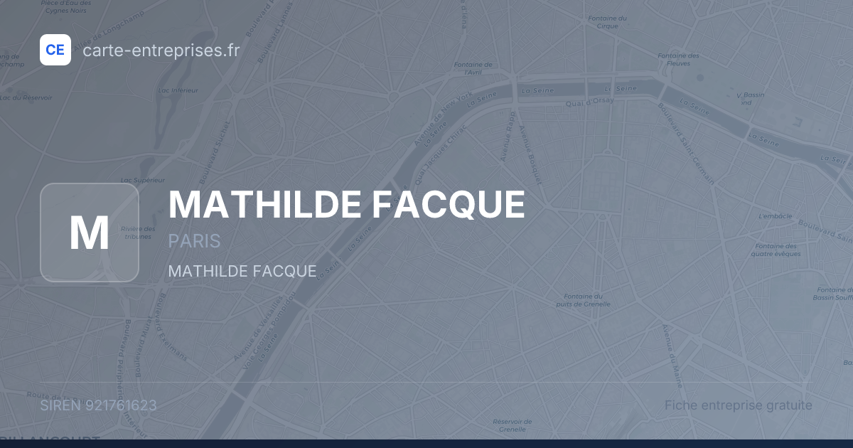 MATHILDE FACQUE — 921761623 — fiche entreprise