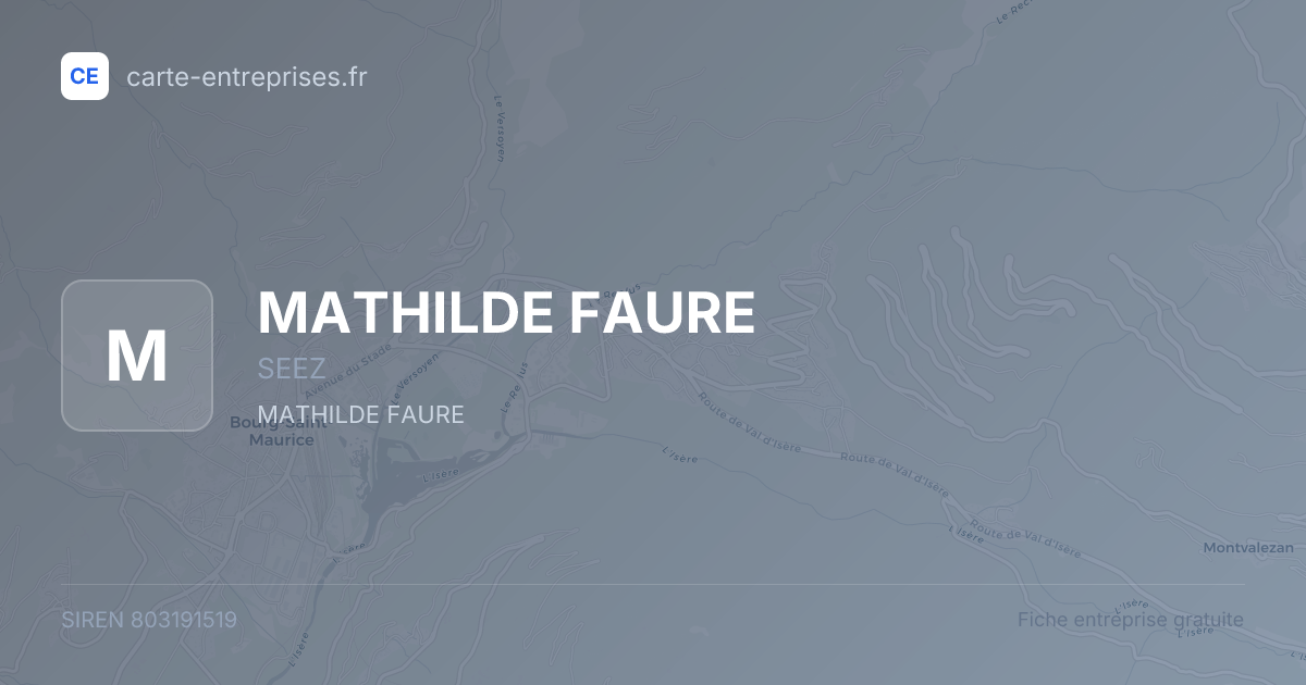 MATHILDE FAURE — 803191519 — fiche entreprise