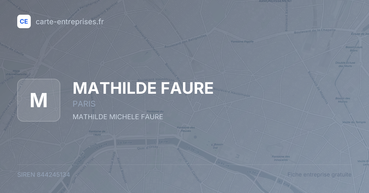 MATHILDE FAURE — 844245134 — fiche entreprise
