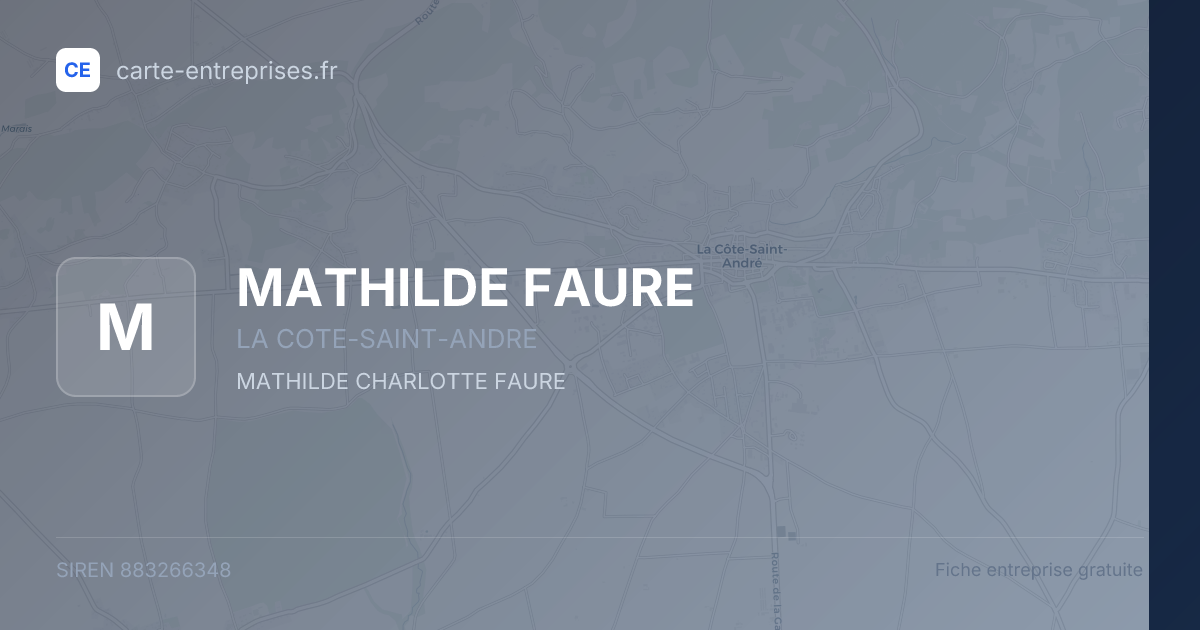 MATHILDE FAURE — 883266348 — fiche entreprise