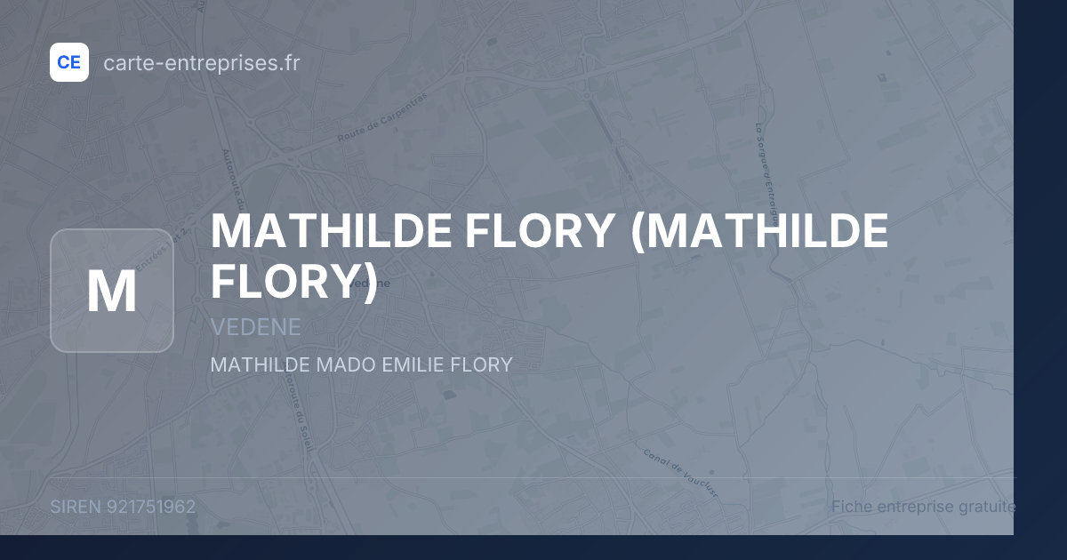 MATHILDE FLORY — 921751962 — fiche entreprise