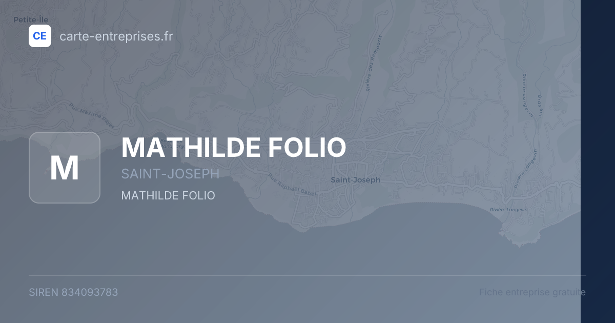 MATHILDE FOLIO — 834093783 — fiche entreprise