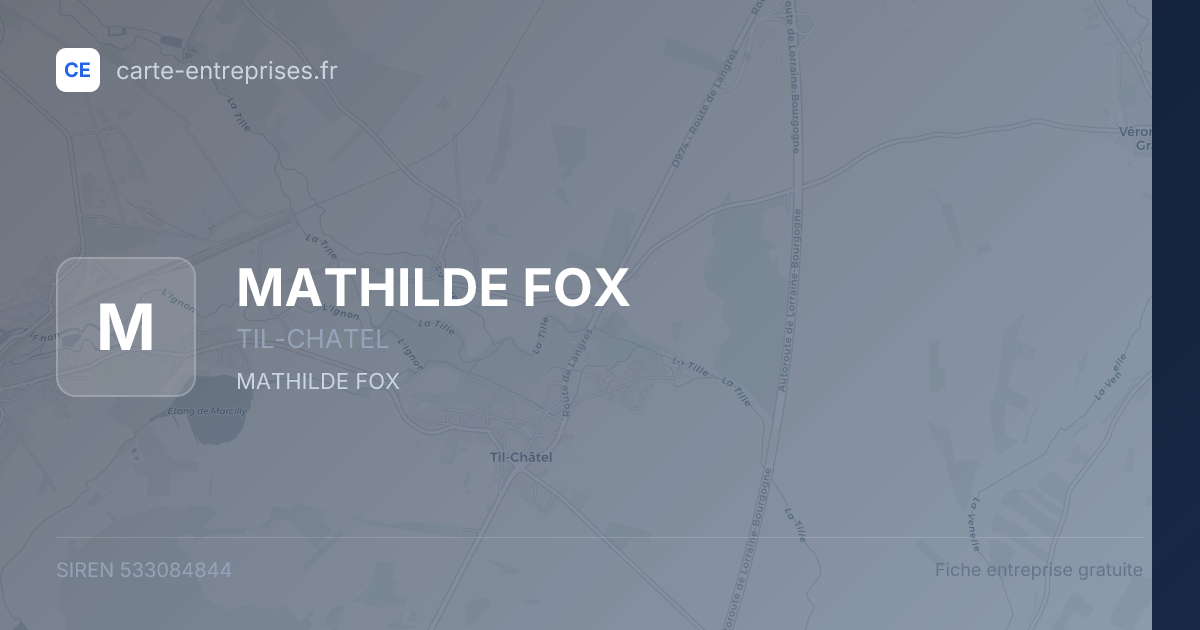 MATHILDE FOX — 533084844 — fiche entreprise