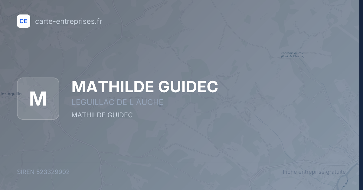 MATHILDE GUIDEC — 523329902 — fiche entreprise