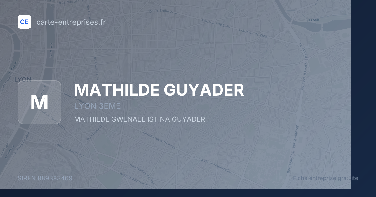 MATHILDE GUYADER — 889383469 — fiche entreprise