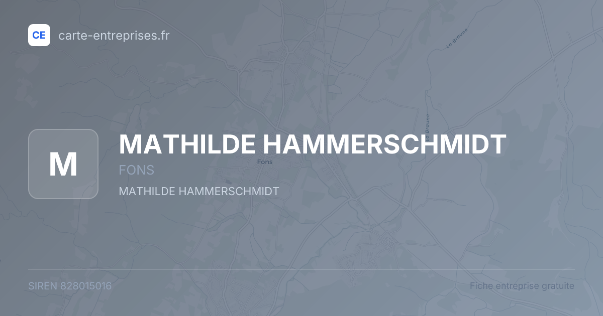 MATHILDE HAMMERSCHMIDT — 828015016 — fiche entreprise