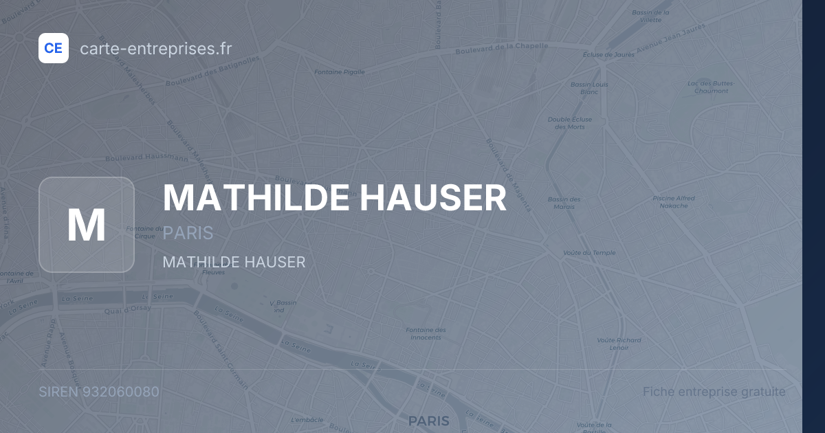 MATHILDE HAUSER — 932060080 — fiche entreprise