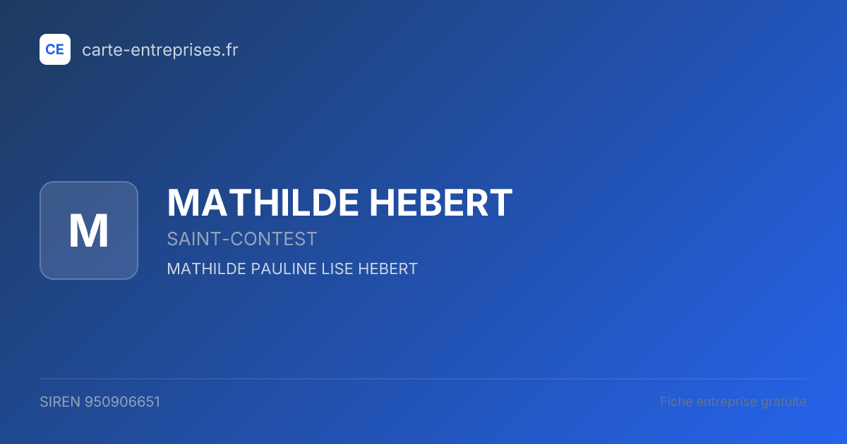 MATHILDE HEBERT — 950906651 — fiche entreprise