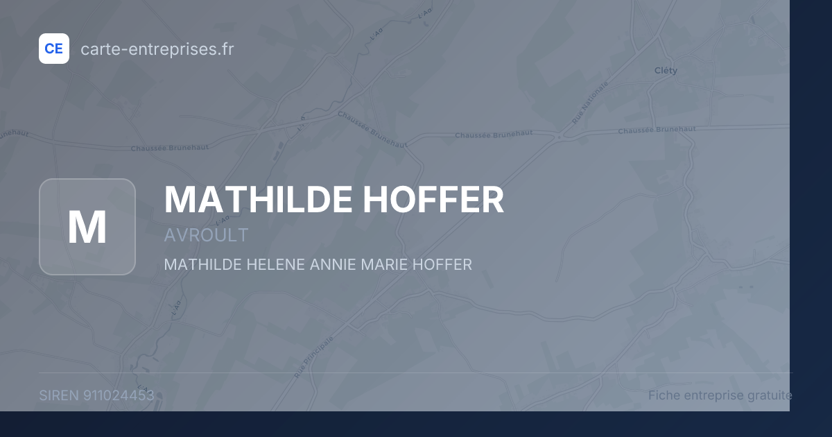 MATHILDE HOFFER — 911024453 — fiche entreprise