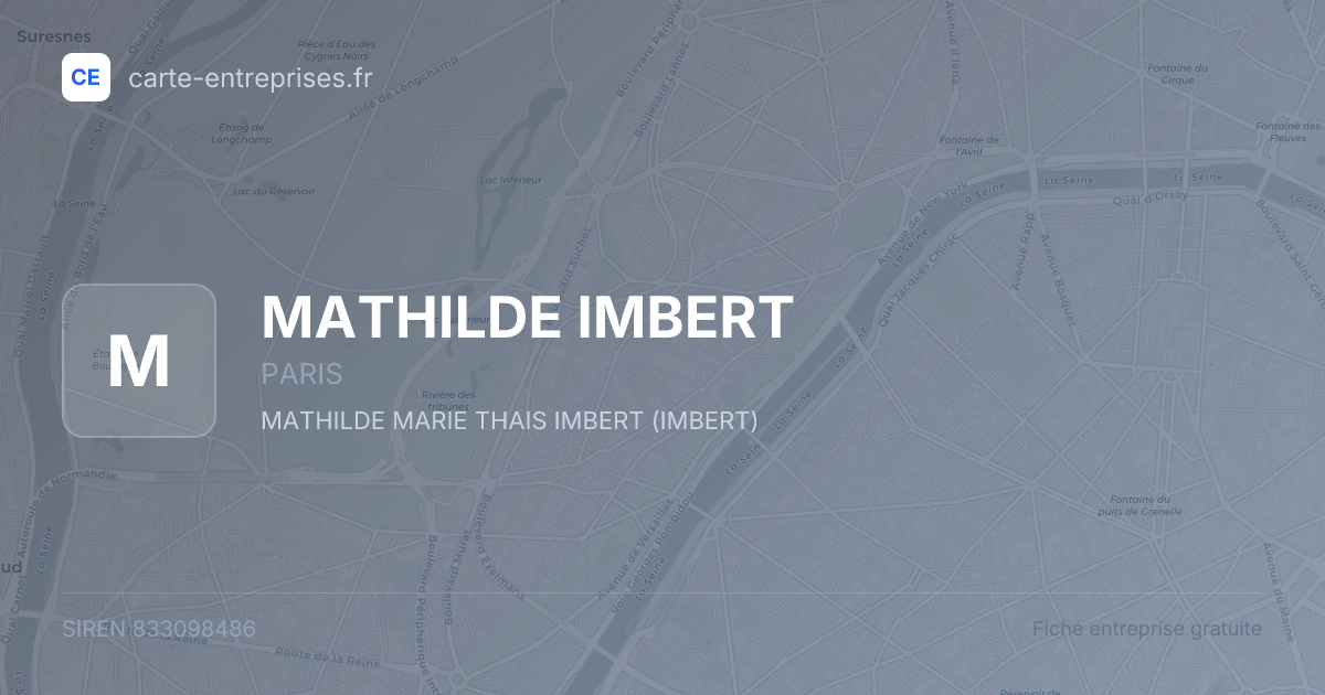 MATHILDE IMBERT — 833098486 — fiche entreprise