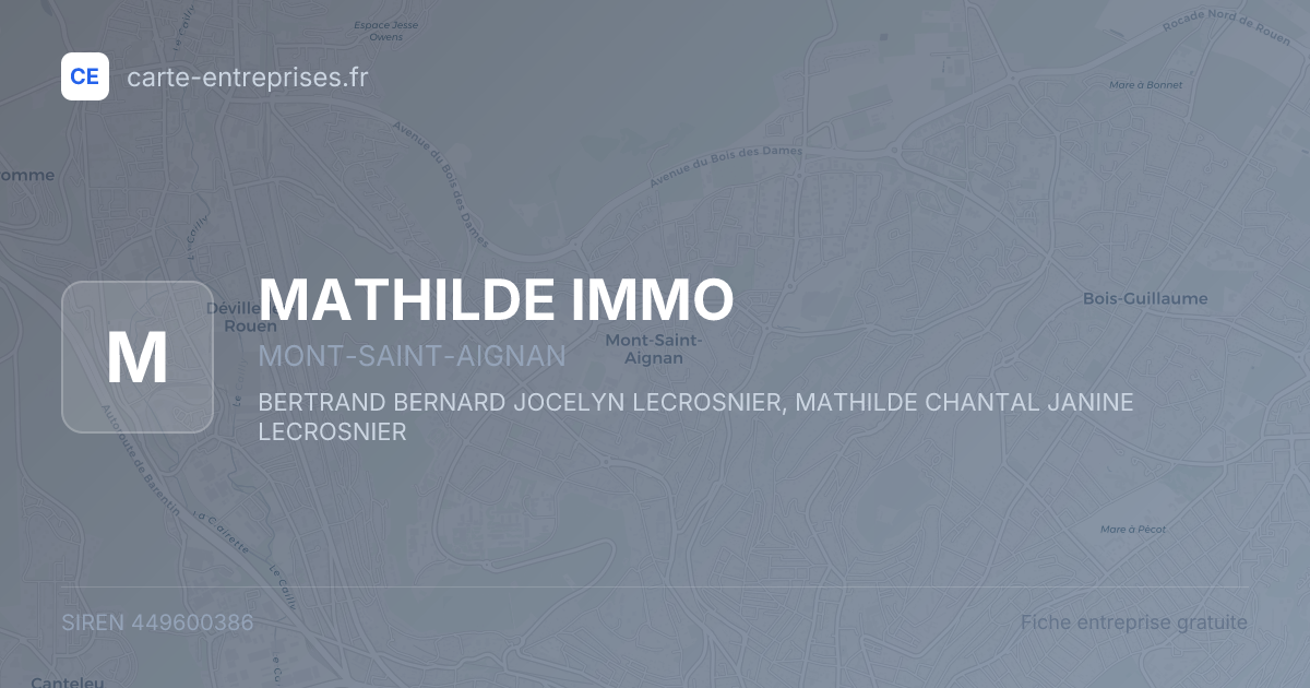MATHILDE IMMO — 449600386 — fiche entreprise