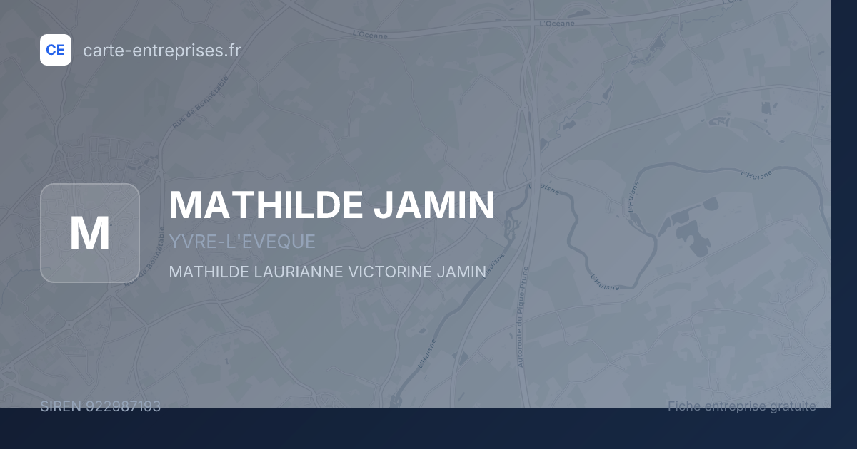 MATHILDE JAMIN — 922987193 — fiche entreprise