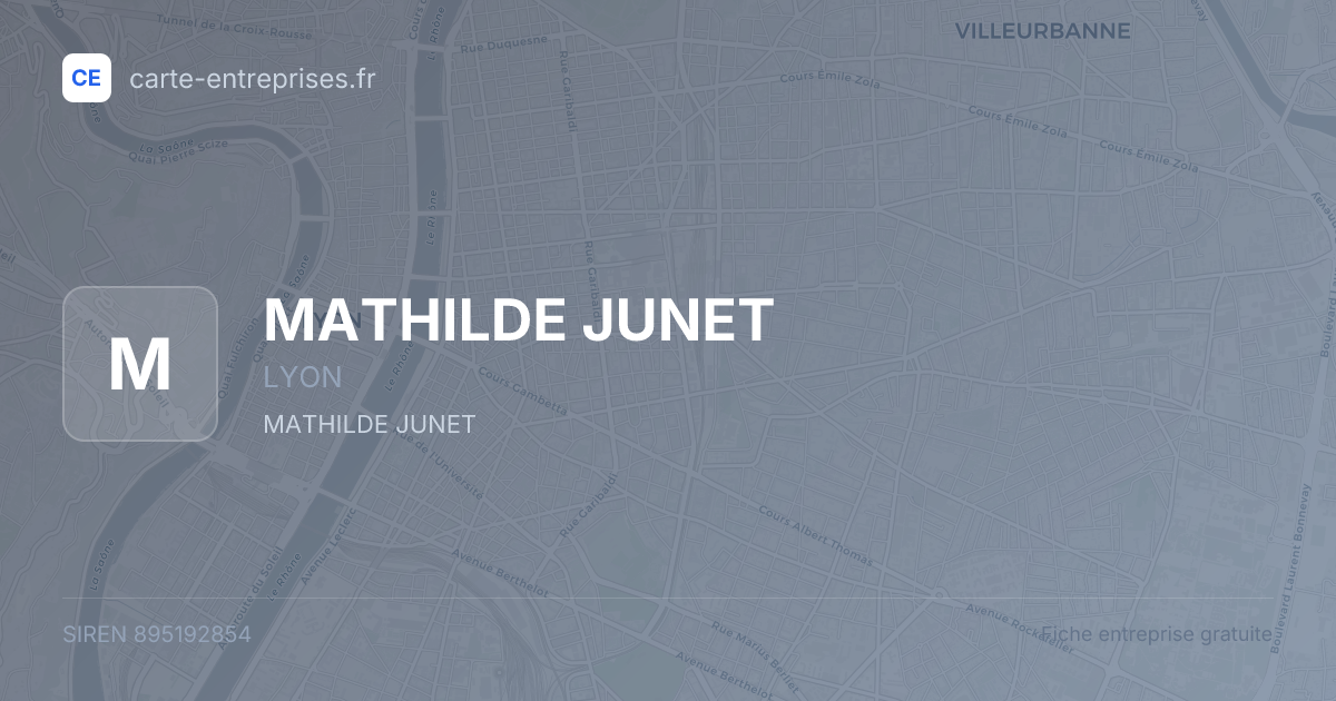 MATHILDE JUNET — 895192854 — fiche entreprise