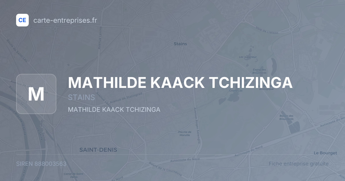 MATHILDE KAACK TCHIZINGA — 888003563 — fiche entreprise