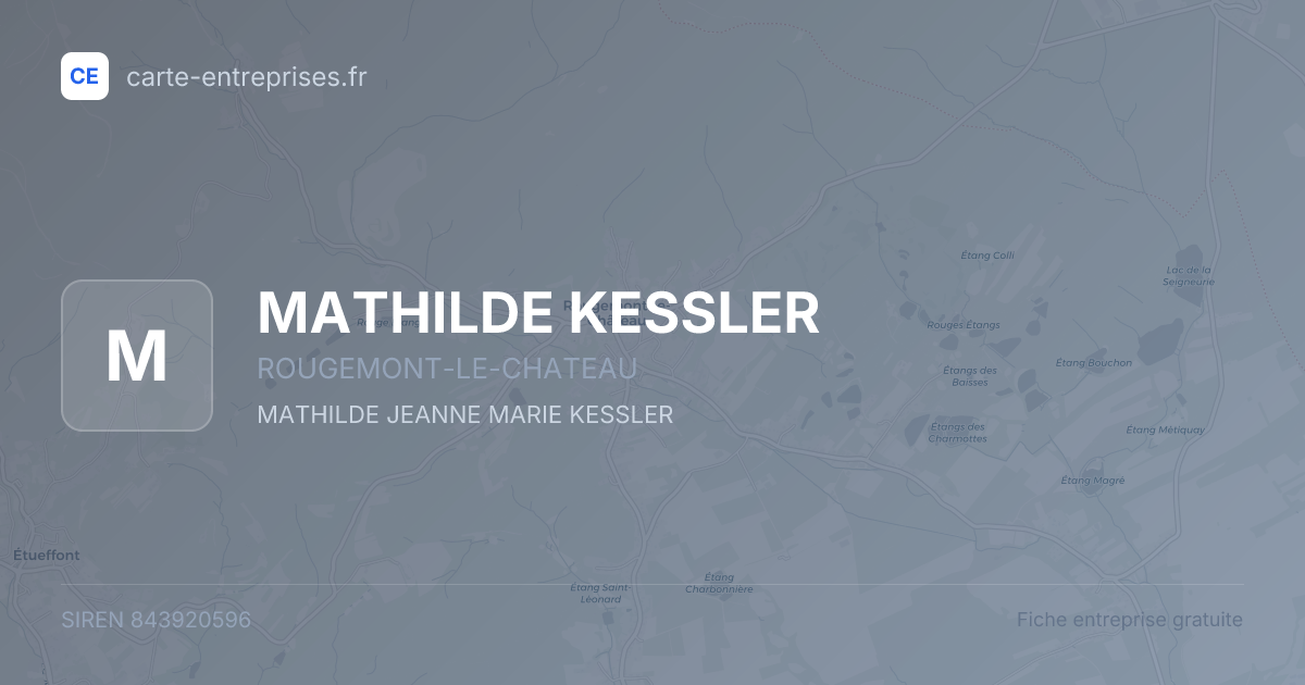 MATHILDE KESSLER — 843920596 — fiche entreprise