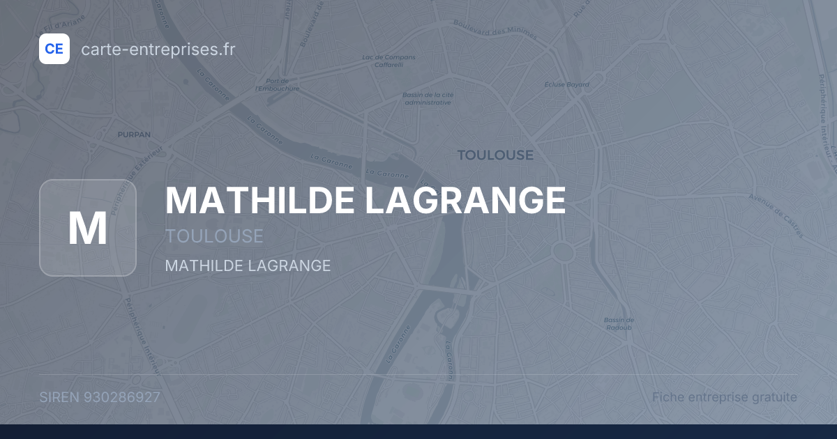 MATHILDE LAGRANGE — 930286927 — fiche entreprise