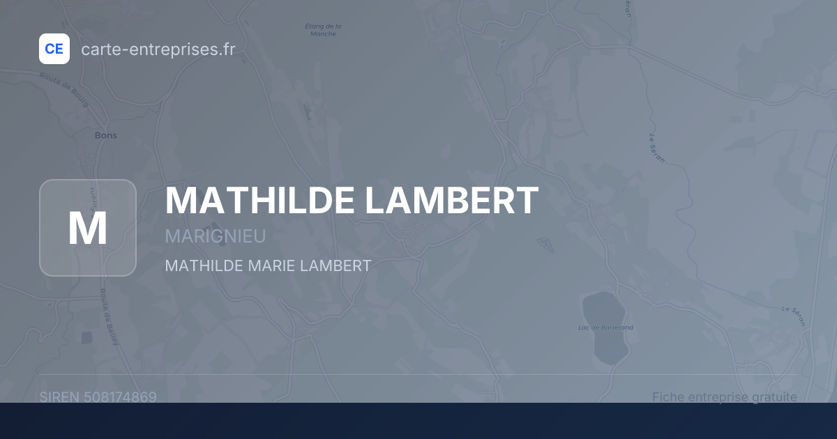 MATHILDE LAMBERT — 508174869 — fiche entreprise