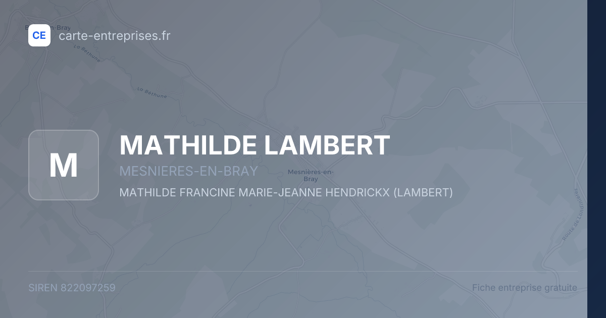 MATHILDE LAMBERT — 822097259 — fiche entreprise