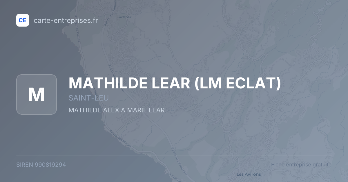 MATHILDE LEAR (LM ECLAT) — 990819294 — fiche entreprise