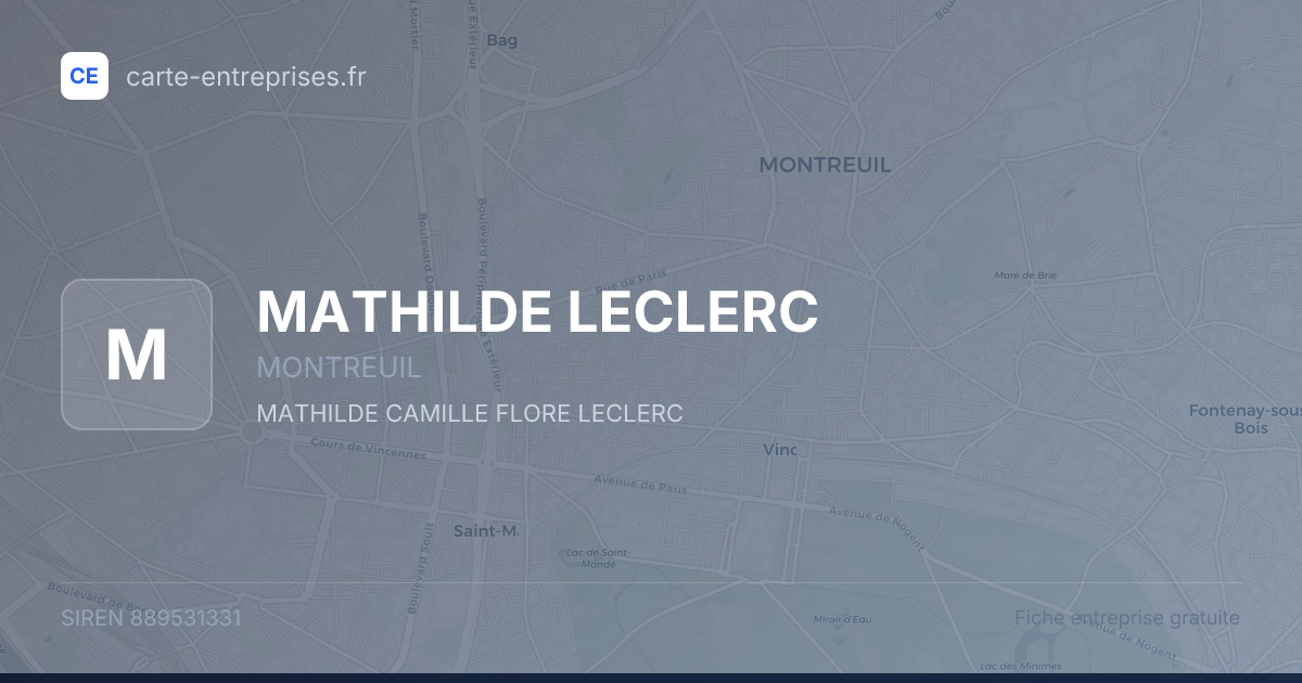 MATHILDE LECLERC — 889531331 — fiche entreprise