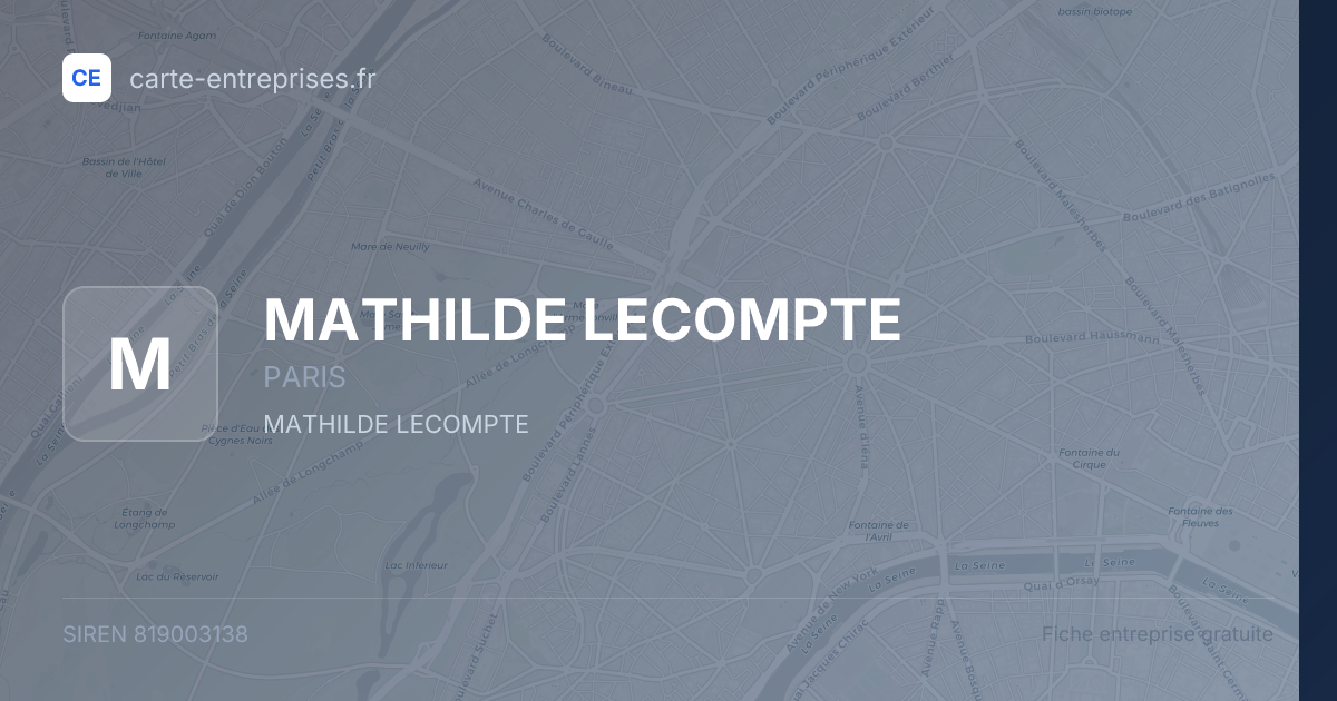 MATHILDE LECOMPTE — 819003138 — fiche entreprise