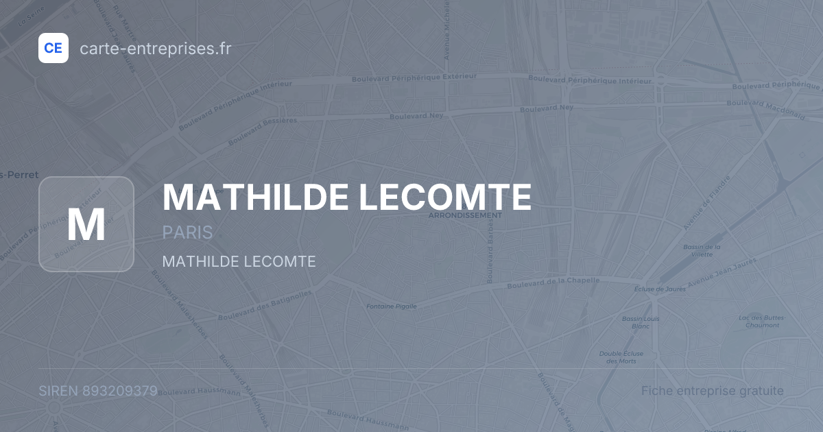MATHILDE LECOMTE — 893209379 — fiche entreprise