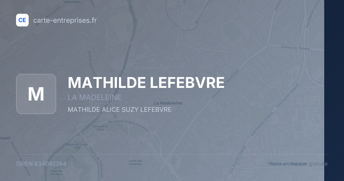 MATHILDE LEFEBVRE — 834092264 — fiche entreprise