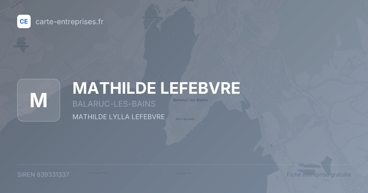MATHILDE LEFEBVRE — 839331337 — fiche entreprise