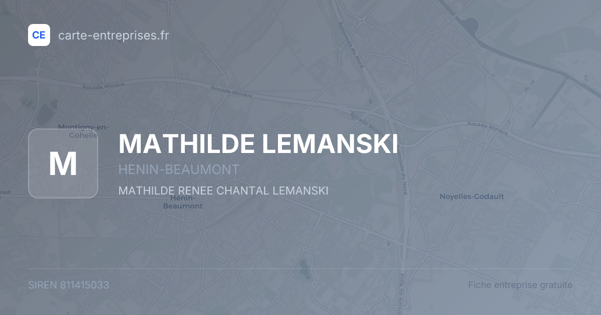 MATHILDE LEMANSKI — 811415033 — fiche entreprise